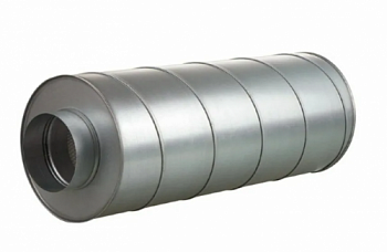 картинка Шумоглушитель круглый Размер: 125х250х600 Толщина стали: 0,5 мм от компании САНВЕНТ