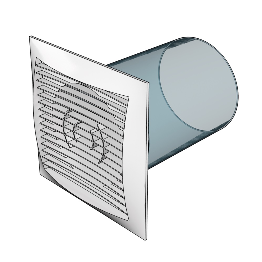 Решётка вентиляционная с круглым фланцем Эра 2020РС16Ф  в .