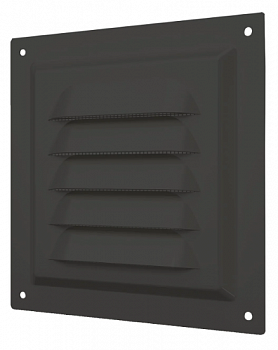 картинка  1212МЭ Black, Решетка вентиляционная вытяжная стальная с покрытием полимерной эмалью 125х125 от компании САНВЕНТ