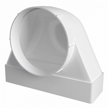 картинка 620СК12,5ФП Соединитель угловой 90° пластик, плоского воздуховода с фланц.воздухораспред.60х204/D125  от компании САНВЕНТ