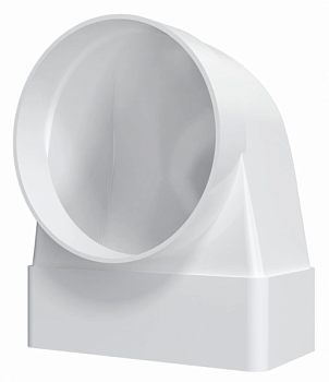 картинка 612СК10ФП,Соединитель угловой 90° пластик, плоского воздуховода с фланц. воздухораспред.60х120/D100  от компании САНВЕНТ