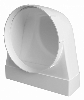 картинка 620СК16ФП  Соединитель угловой 90° пластик, плоского воздуховода с фланц. воздухораспред.60х204/D160  от компании САНВЕНТ