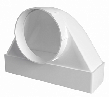 картинка 620СК10ФП  Соединитель угловой 90° пластик  плоского воздуховода с фланц.воздухораспред.60х204/D100  от компании САНВЕНТ