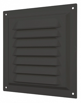 картинка 1515МЭ Black, Решетка вентиляционная вытяжная стальная с покрытием полимерной эмалью 150х150 от компании САНВЕНТ